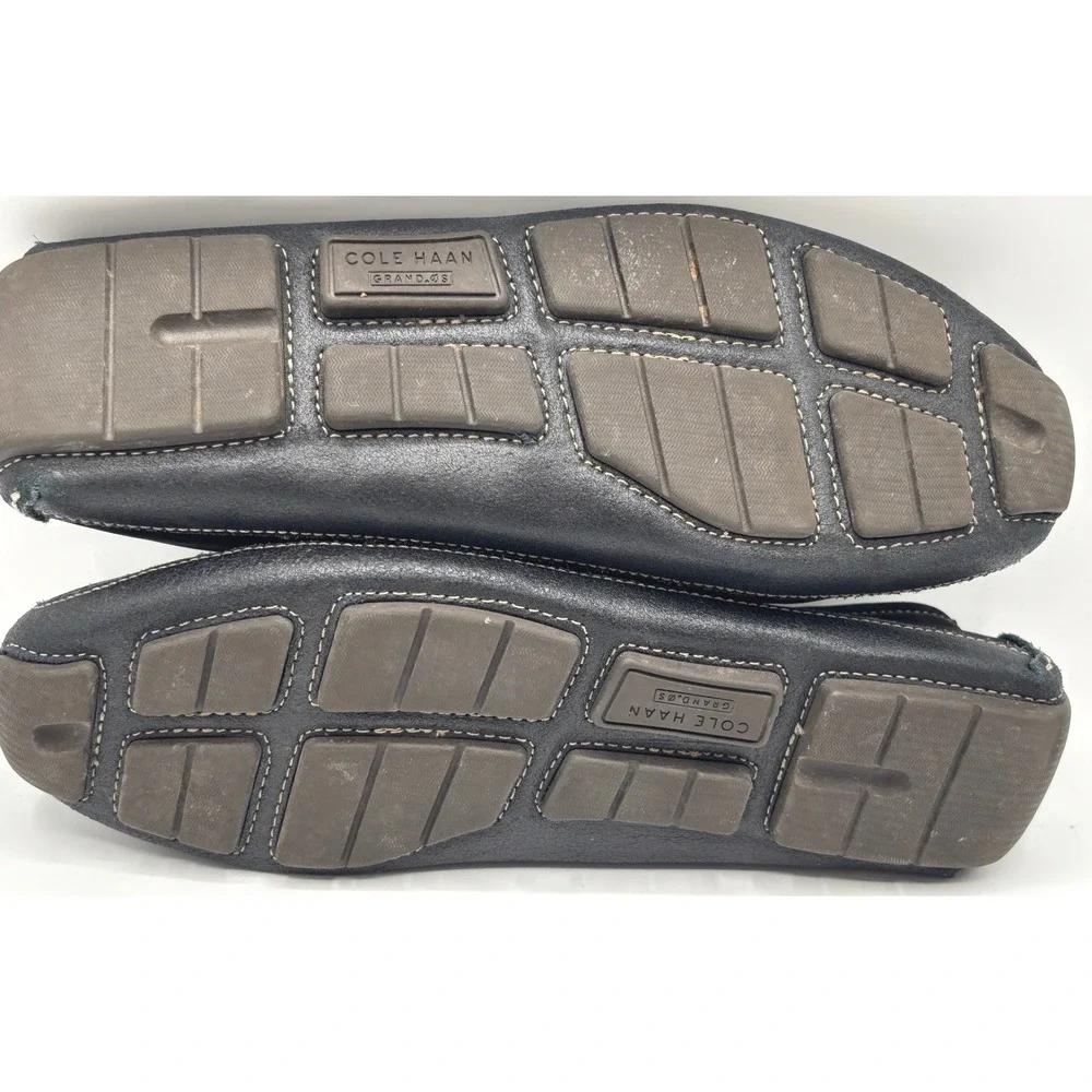 Cole Haan Grant Canoe Penny Loafers Navy Blue Nubuck Driving Mocs Mens 10.5 M